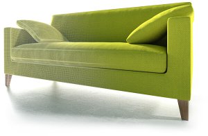 Rendering eines 3D-Sofas inclusive Gitternetz